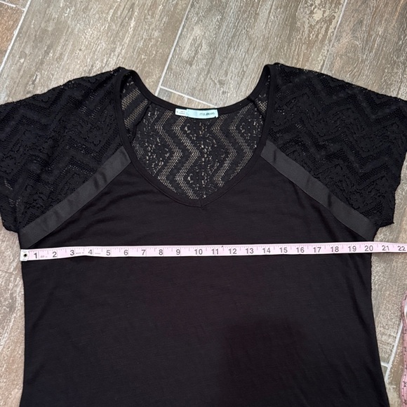 Maurices Black Lace Short Sleeve Blouse - Picture 5 of 6